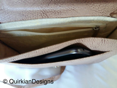 Beige Brown Fake Leather Bag, Day HandBag, Shopping Crossbody Sling Purse, Faux Leather Bag, Office Wear